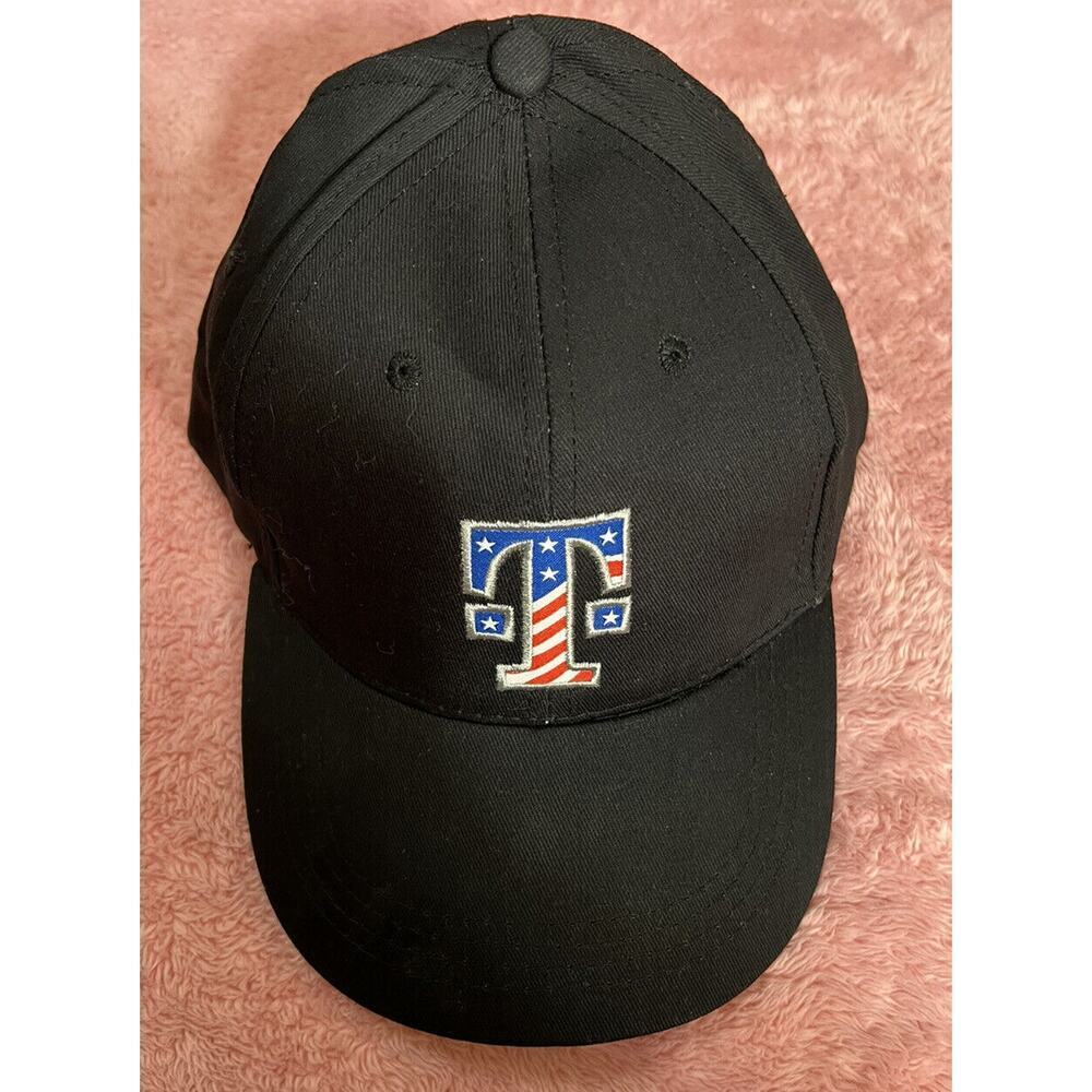 -HAT T-Mobile Tuesdays Baseball Cap Black w/ U.S.A. Flag / Camo Patriotic Design